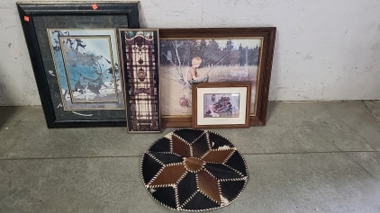 Small Cow Hide Rug with (4) Pictures