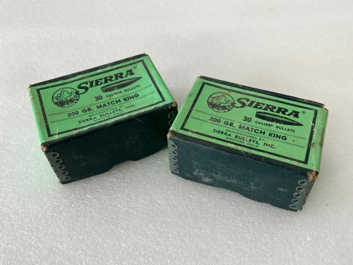 (2) Factory Sealed Boxes of Sierra 30 Cal. 200 Gr. Match King Bullets