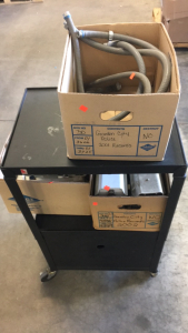 Cart With Wheels-(2) Boxes of Pelco Cameras SP17