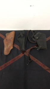 (2) Vintage Leather Unknown Pistol Holsters (1) Ace Case Pistol Holster