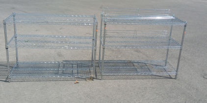 (2) 48" x 36" x18" Metal Rack Style Shelving Units
