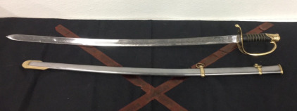 33&rdquo; Engraved US Military Dress Sword With Sheath