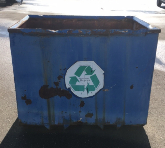 50” x 64” x 50” Blue Metal Dumpster