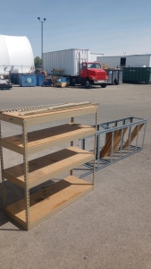 (1) 48" x 19" x 50" Metal Frame 4-Shelf Unit (1) 85" x 29" x 16" Metal Frame 6- Shelf Unit