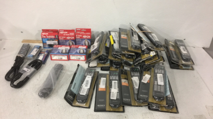 (20) Sony Remotes-(5) Tripp.Lite AC Outlet Tester and more