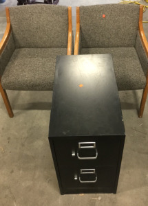 (2) Office Chairs-Two Drawer Filing cabinet