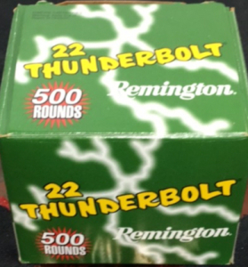 (1) Box Of (500) Remington Thunderbolt .22LR Ammunition