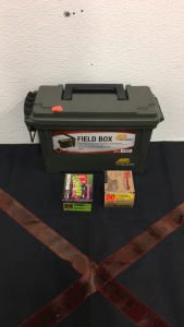 (20) Hornady Zombie Max .45 AUto Ammunition (24) Hornady Custom .357 Magnum Ammunition (1) Plano Field Box