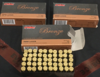 (3) Boxes Of (50) PMC Bronze 9mm Luger Ammunition