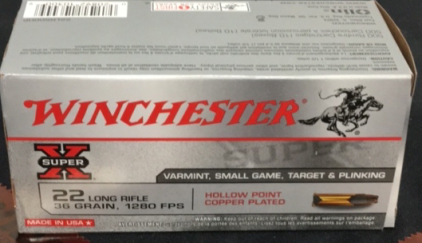 (500) Winchester Super X .22lr Hollow Point Ammunition