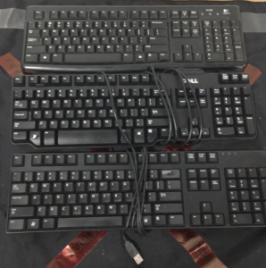 (2) Dell (1) Logitech Keyboards