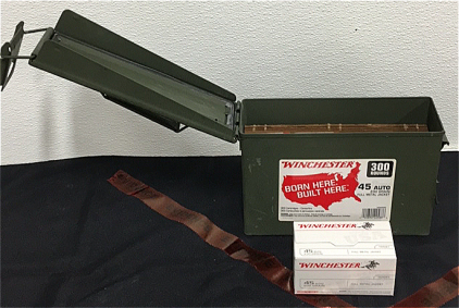 (1) Winchester Ammo Can WITH (300) Winchester.45 Auto Ammunition