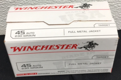 (1) Box Of (100) Winchester 45 Auto Ammunition