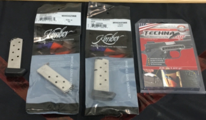 (3) Kimber Brand Gun Magazine’s (1) Techna Kimber Micro 9 Conceal Carry Clip