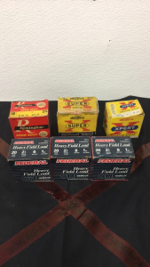 (75) Federal Heavy Field Load 20-Gauge Shotgun Shells (12) Remington Shur shot 16ga. shotgun Shells (13) Western Super X 12GA. shotgun Shells (9) Western Super X 20GA Shotgun Shells