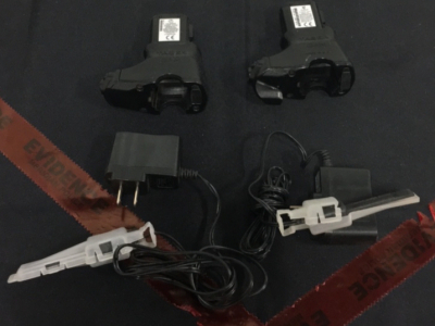 (2) Taser Brand Taser Camera/ Rechargeable Lithium Ion Batteries With (1) Chargers