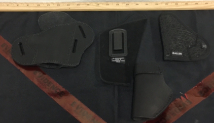 (2) Relentless Tactical Gun Holsters (1) Blackhawk Gun Holster (1) Allen Size 4 Holster