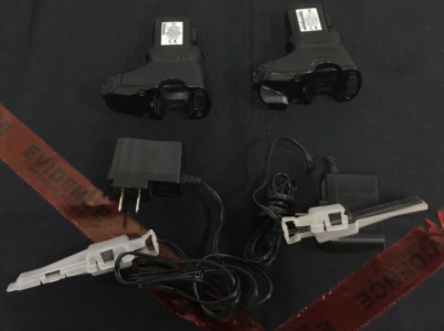 (2) Taser Brand Taser Camera/ Rechargeable Lithium Ion Batteries With (1) Chargers