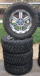 (4) Maxxis Razr 35x12.50R20LT Mounted On (4) V-Tec 20” Rims