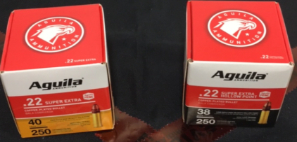 (2) Boxes Of (250) Aguila Ammunition .22LR Ammunition