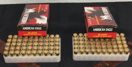 (2) Boxes Of (50) American Eagle .45 Auto Ammunition