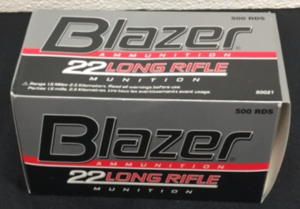 (1) Box Of (500) Blazer .22LR Ammunition