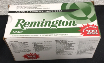 (1) Box Of (100) Remington UMC .45 Auto Ammunition