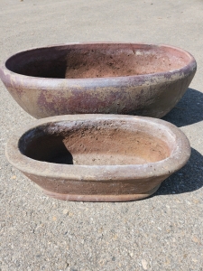 (2) Oval Garden Pots