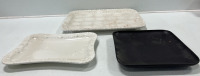 (2) Lenox Ivory Wedding Trays and Other Glassware