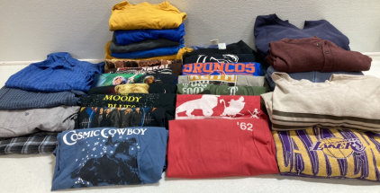 (36) Men&rsquo;s Long Sleeve Shirts, Tshirts, and Crew Necks - XL-2XL