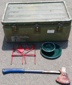 Large Ammunition Box With A Few Camping Items