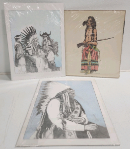 (3) Native American Drawings