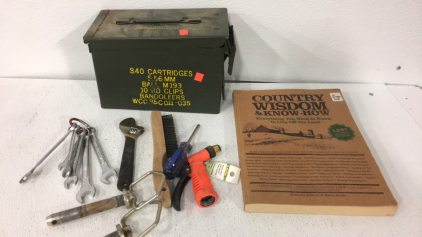 Ammo Can Filled With Various Tools-County Wisdom Book