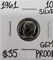 1961 GEM PROOF SILVER ROOSEVELT DIME