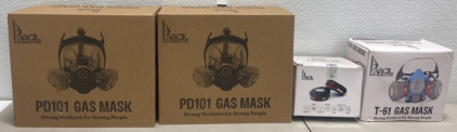 (2) PD101 Gas Masks, (1) P-A-3 Filter Set, (1) T-61 Gas Mask