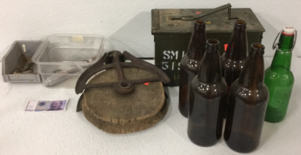 Ammo Can-(5) Bottles-Old Wheel