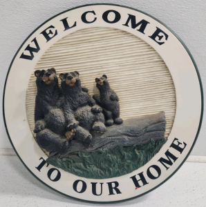 Black Bear Welcome To Our Home Sign