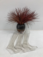 (3) Plastic Leg/Foot Displays, Artificial Plant In Pot