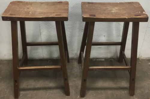 (2) Wooden Bar Stools