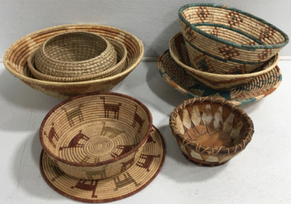 (8) Decorative Handmade Baskets