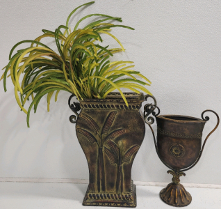 (2) Decorative Vases, Artifical Plant