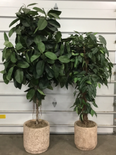 (2) Artificial Trees in Planter