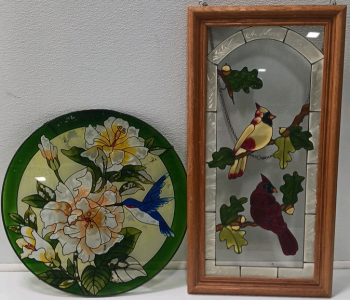 (2) Bird Stained Glass Pictures