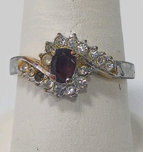 Diamond And Purple Topaz Toned Ring