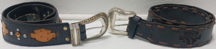 (2) Detailed Leather Belts