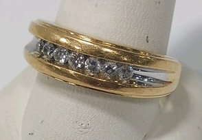 Men's Gold And Diamond Toned Ring