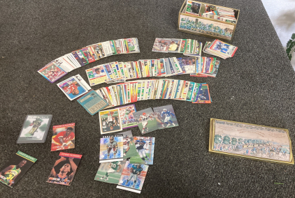Sports Cards Lots Of Football Some Basketball Inspect For Condition