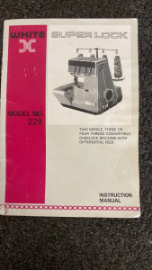 White Super Lock Sewing Machine Complete And Works With Carry Case