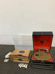 Record Player With Records