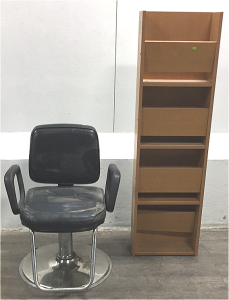 Salon / Barber Chair and Magazine Rack
